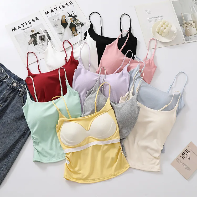 【主播内搭】（乳胶胸垫全额运补送衣架防尘袋）褶皱显瘦百搭吊带美背