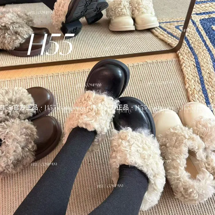 H55-达西庄园|松绒系厚底氛围感乐福鞋 5cm21-3127-5-KY