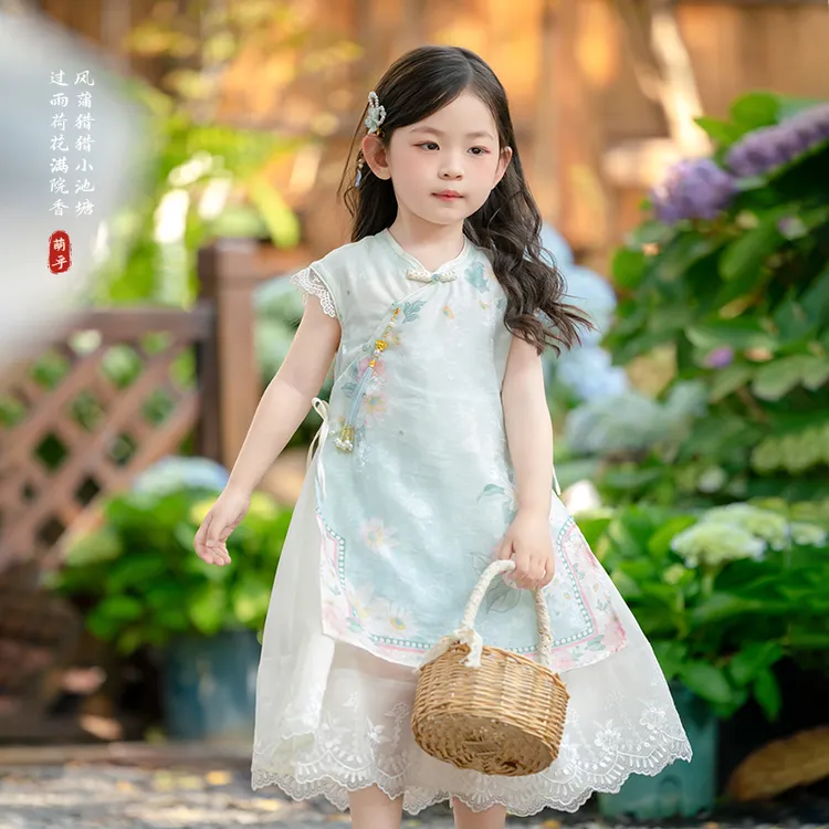 萌乎【小冰莓】新中式儿童国风汉服女童夏季2025新款短袖-252843