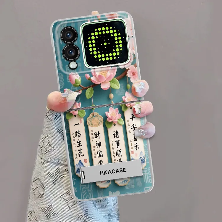 适用华为novaflip手机壳一路生花金属漆折叠屏无边框全包保护套