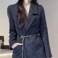 【COCO FORO】 高级灰色RD家秋冬新款高奢显瘦羊毛大衣高级G24021