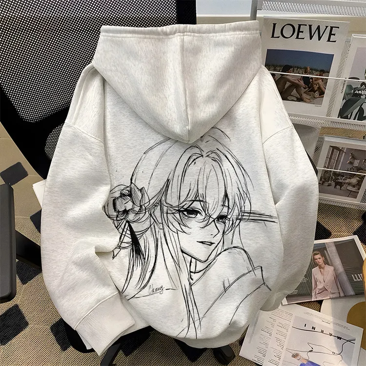 重磅500克加绒加厚连帽卫衣宽松秋冬季艺术时尚女孩男女同款男装Z