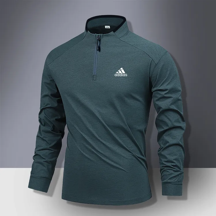  奥莱专柜｜运动T恤宽松长袖半拉链户外时尚休闲立领秋冬季打底衫