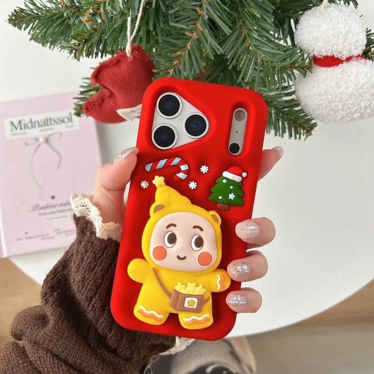 【高定款】苹果|圣诞星星人支架适用iPhone17-13可爱防摔硅胶手机壳