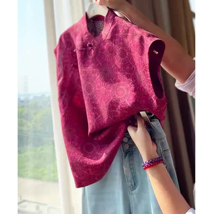 新中式国风上衣2025夏季新款流行爆款独特别致气质漂亮红色背心女