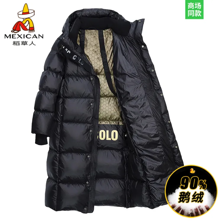 稻草人冬季爆款高端黑金羽绒服男女款短款加厚极寒情侣鹅绒服外套
