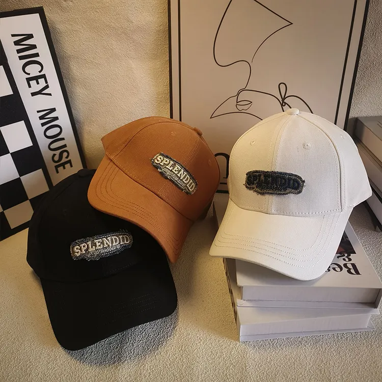 2025新款韩版字母棒球帽女大头围硬顶帽檐时尚百搭遮阳鸭舌帽潮帽