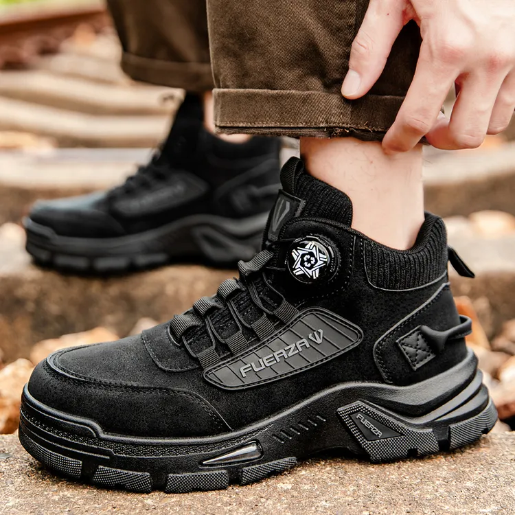 飞力嘉FUERZA2025年新款男马丁靴户外靴男靴男高帮鞋厚底增高免系
