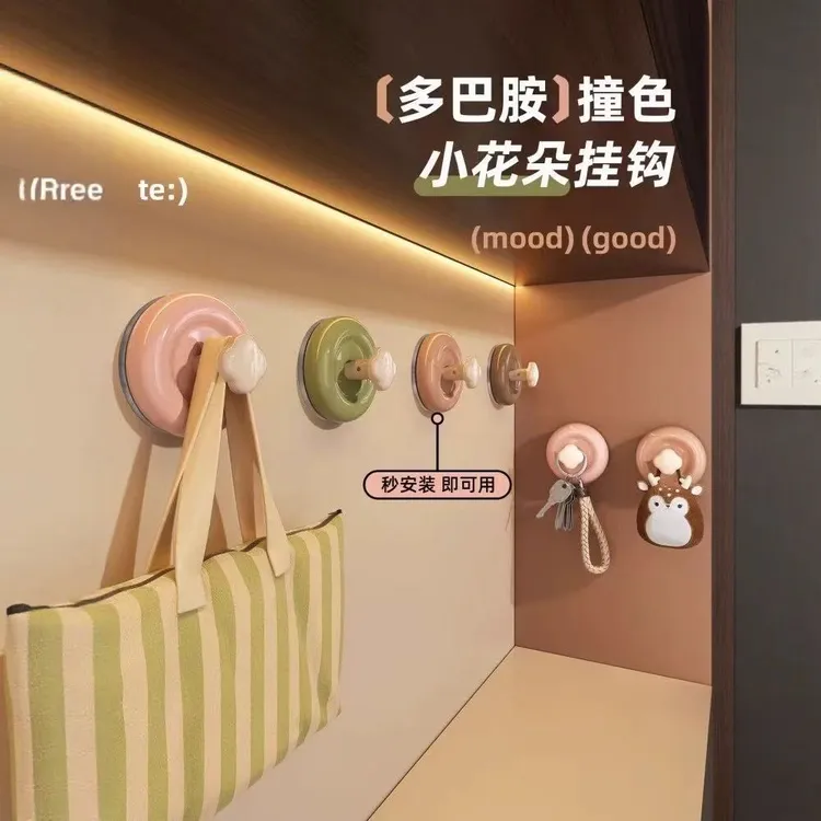 多巴胺吸盘挂钩免打孔强力承重浴室厨房卫生间门后挂衣钩粘钩挂钩