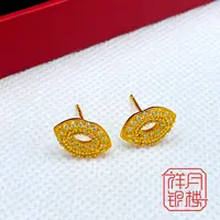 足银耳饰 足银990 锆石嘴唇耳钉气质简约百搭精致养耳洞经典轻奢