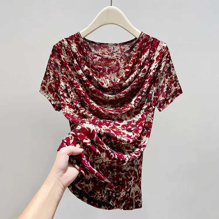 8230#高贵上档次小衫2025新款潮流气质时尚显瘦网纱打底衫上衣