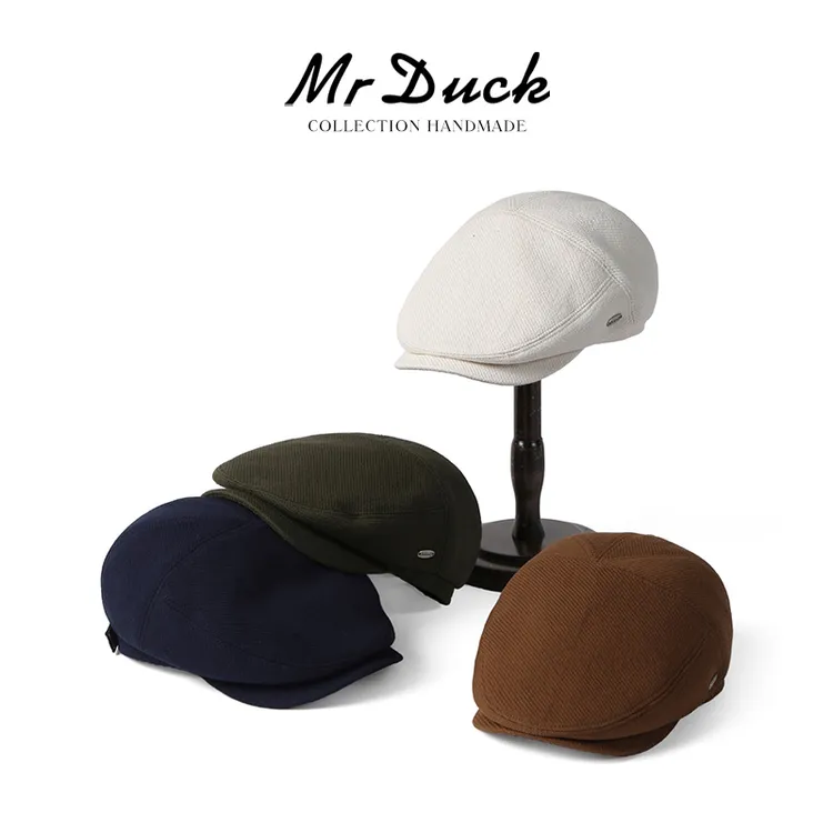 Mr DUCK2025年设计师四季款鸭舌帽 100%日本棉高级感大小头围男女
