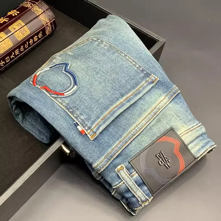 秋冬厚款牛仔裤男士高端四面弹力柔软舒适潮牌轻奢修身水洗直筒裤