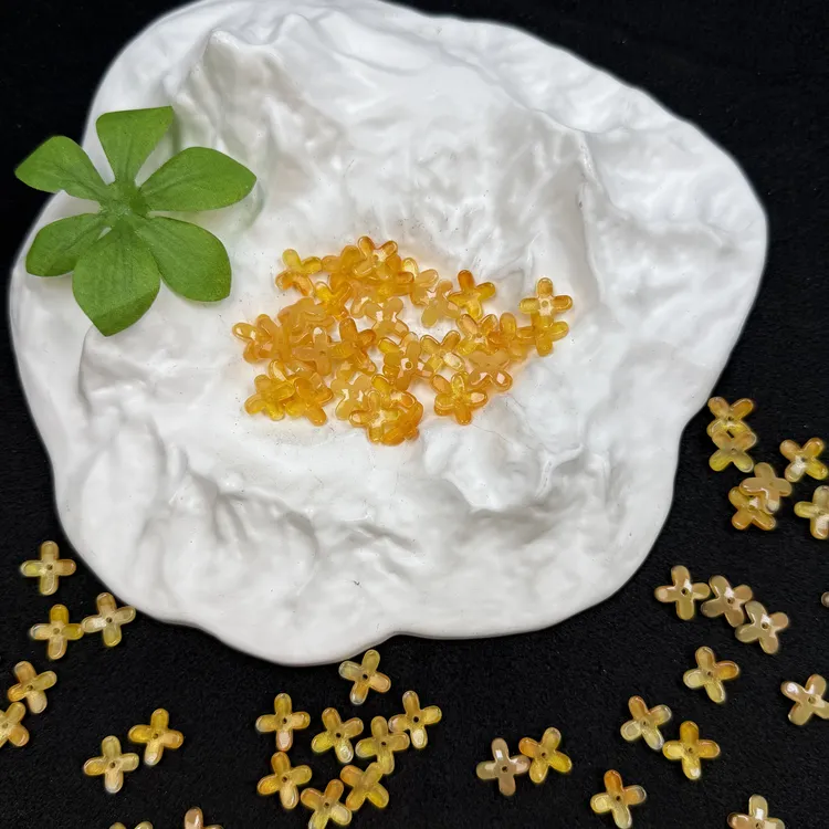创意DIY手工串珠琉璃小桂花卡9
