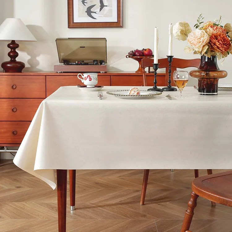 pu复古免洗长方形餐桌布防水防油防烫客厅茶几台布轻奢高级感