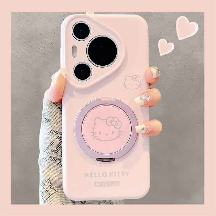 适用华为pura70pro+手机壳可爱卡通Kitty猫mate70pro新款液态硅胶