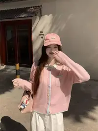 甜美减龄小清新开衫毛衣女秋冬2025新款百搭软糯单排扣长袖针织衫
