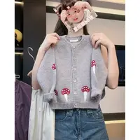 【现货】阿卷秋装韩版儿童时尚洋气卡通刺绣毛衣开衫外套MPG5207