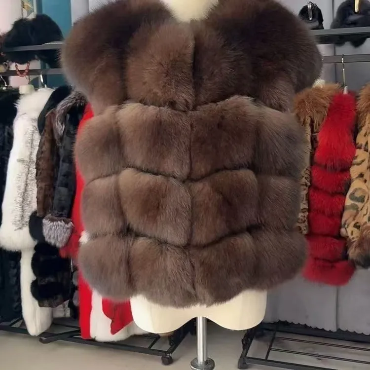 小飞袖真狐狸毛皮马甲短款海宁皮草小飞袖毛毛马甲外穿秋气质名媛