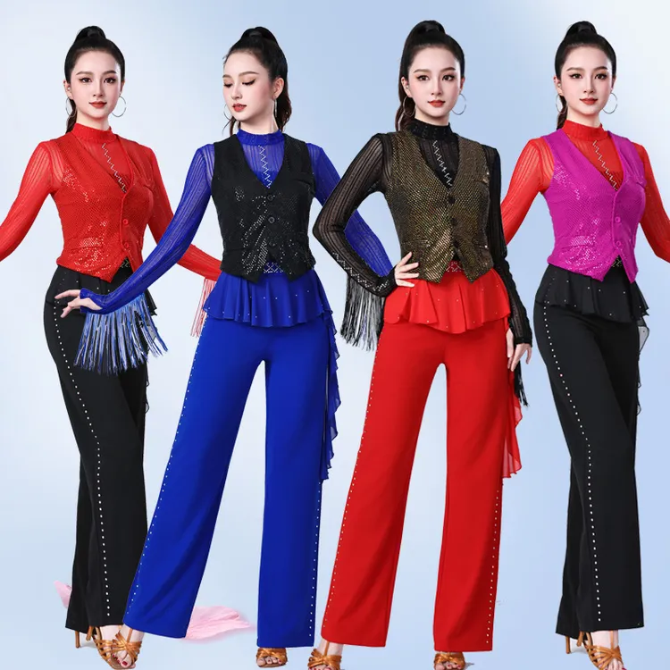 新款亮片马甲女气质显瘦广场舞无袖坎肩时尚开衫背心外搭马夹上衣