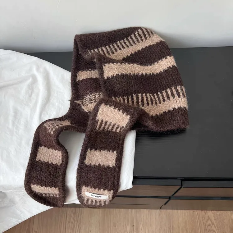 噜噜啦噜 露思同款巴拉克拉法帽女2025新围巾一体保暖针织毛线帽