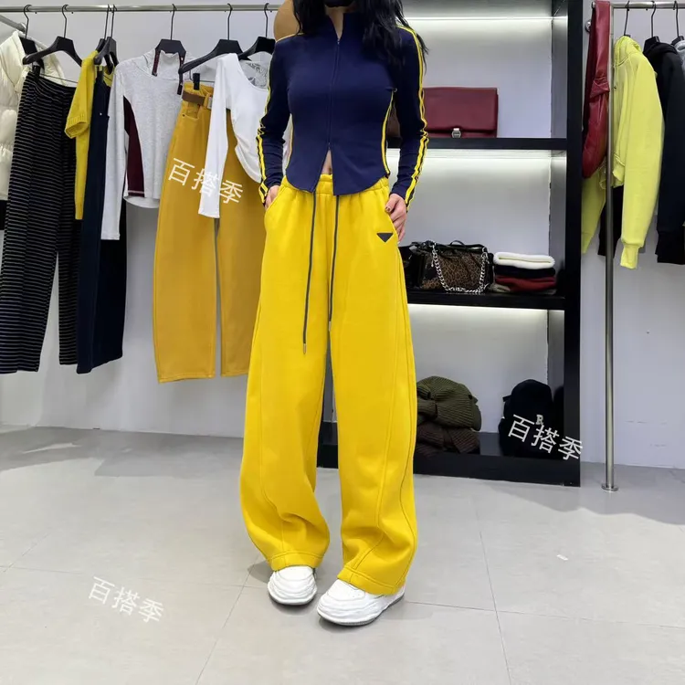 （工厂店）单款-卫裤女早秋新款高腰显瘦弯刀裤运动百搭休闲长裤子