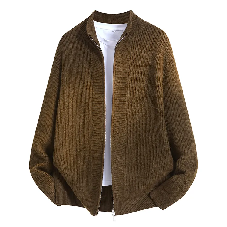 立领毛衣男款秋冬款宽松舒适潮流冬装帅气美式百搭长袖外套时尚