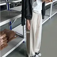 木子静-「有裤型没身型」韩系慵懒风设计感裤脚开衩抽绳休闲裤-1721