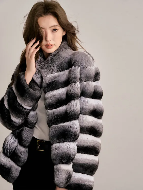 人造皮草 秋冬新款龙猫长袖短外套韩版潮流时尚百搭立领外套女生