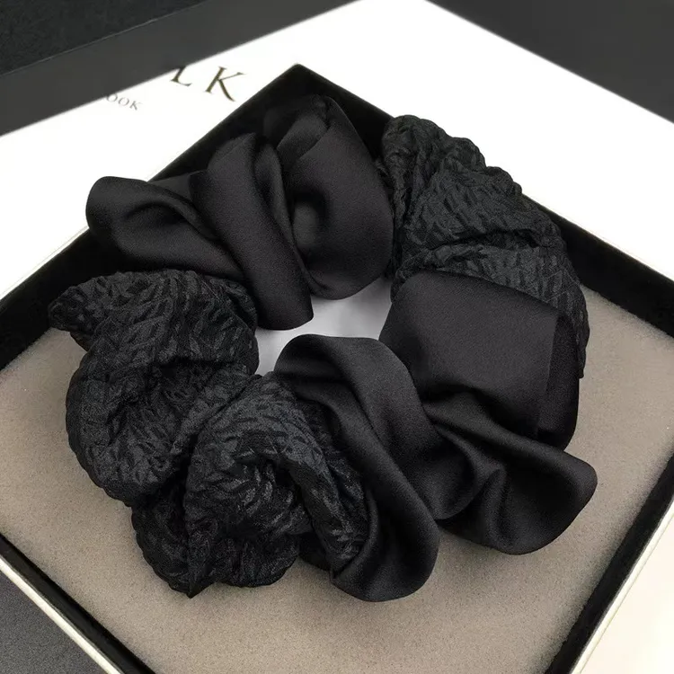 大号大肠发圈新款高端头绳黑色高级感精致发绳扎头发显发量发饰品