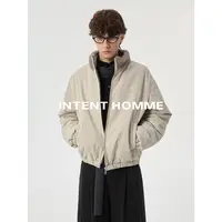 INTENT 小立领貂毛座山雕外套1200G全毛内里加棉棉服夹克冬季保暖