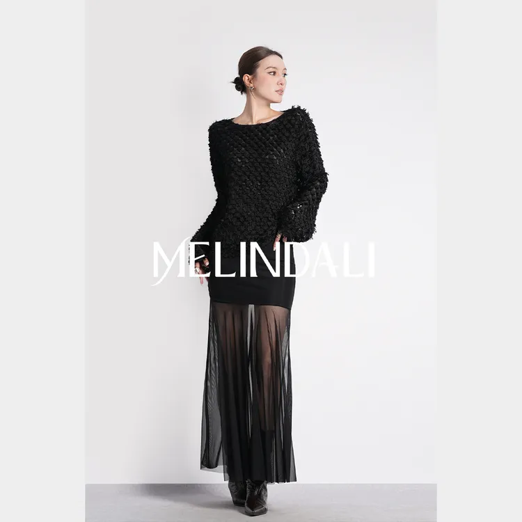 Melinda Li【朦胧摇曳】私服仙气网纱拼接显瘦包臀半身裙伞型鱼尾裙