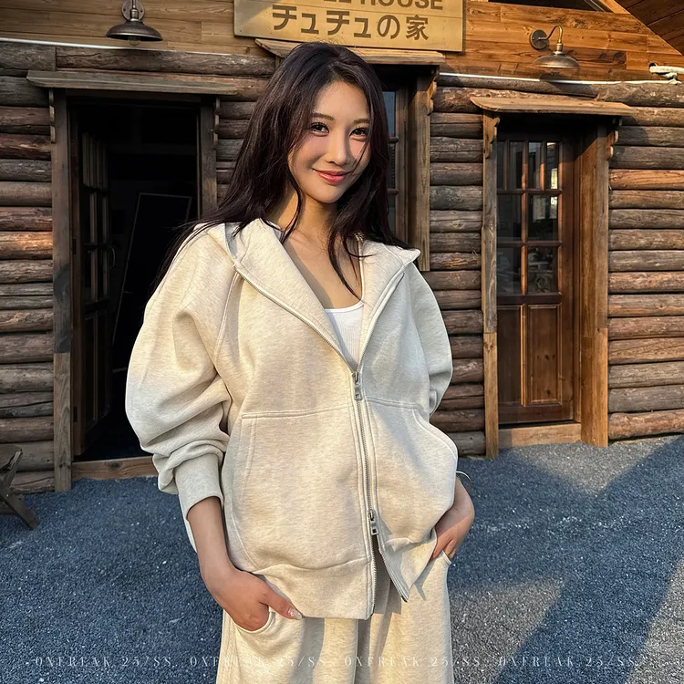 OXFREAK「极简素奢风」套装男女开衫卫衣连帽宽松直筒松休闲卫裤