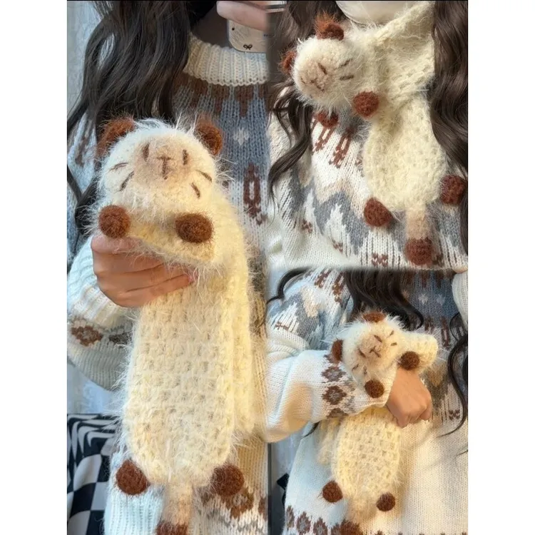 手工自制46%羊毛3mm混纺雪花纱特色线暹罗猫猫围巾棒针diy材料包