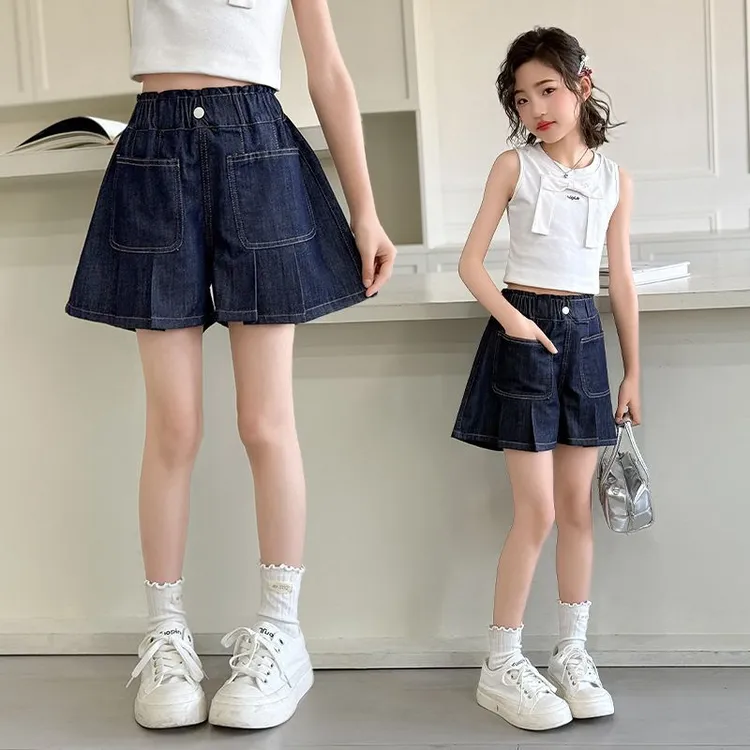 女童牛仔短裤夏装2025新款洋气女孩薄款热裤童装夏季儿童裙裤裤子
