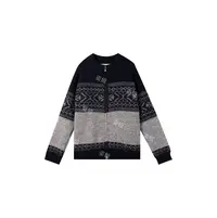 美拉德费尔岛半拉链翻领正肩毛衣女秋冬新款宽松针织衫上衣