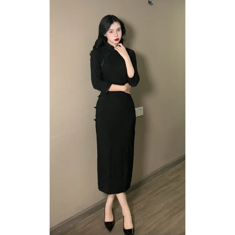 【扶苏】玉簪记秋冬新款长袖国风气质显瘦日常旗袍连衣裙