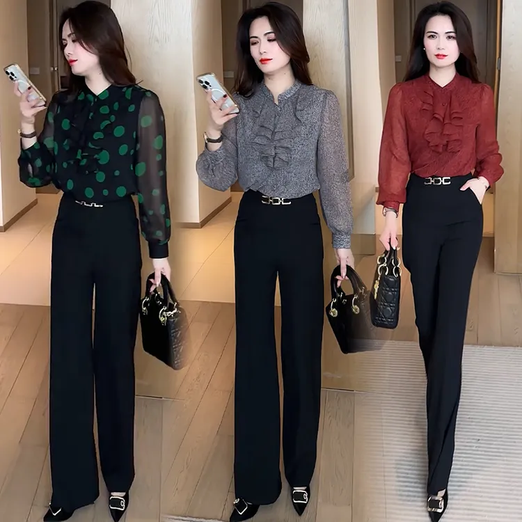 时尚碎花衬衫女2025春季新款洋气质显瘦减龄荷叶边小个子长袖衬衣