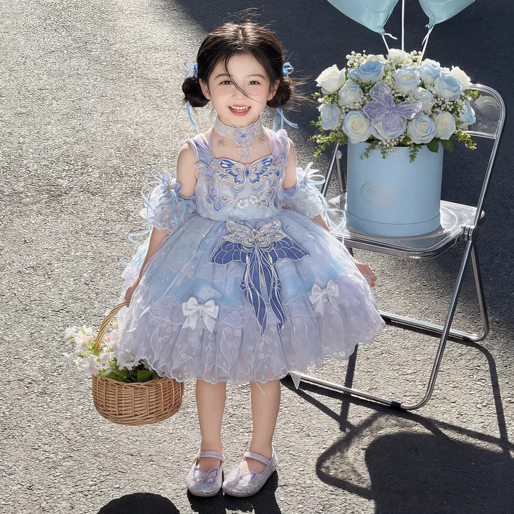 女童2026夏季新款洛丽塔公主裙宝宝生日礼服儿童裙时尚蓬蓬连衣裙