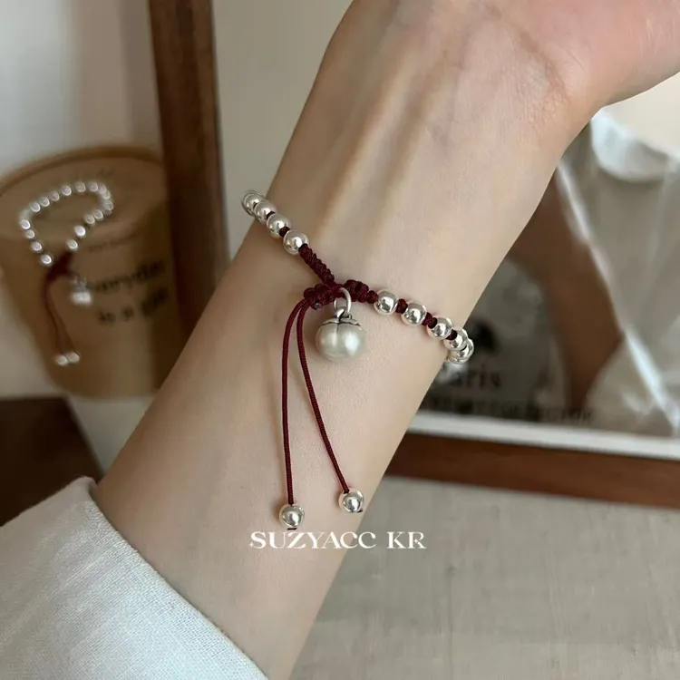 Suzyacc Kr 足银手链 999银【福禄柿子】手链手工气质时尚DC0264