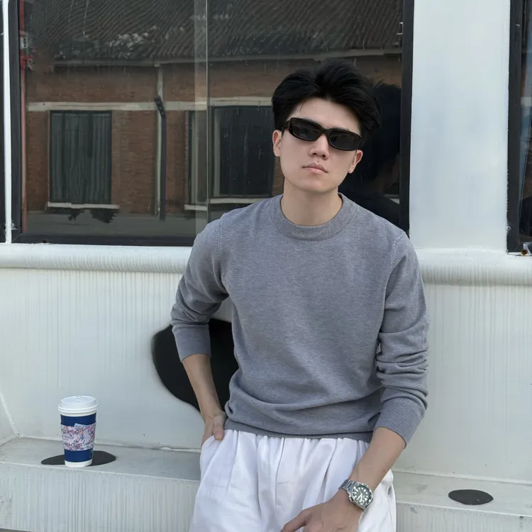 【BINUOSI】圆领可机洗羊毛保暖毛衣男士秋冬新款针织衫内搭单穿