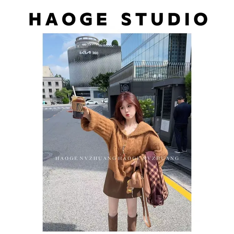 浩哥严选●约克黄昏HGQ5MY3199A毛衣预软糯慵懒风多穿法设计感
