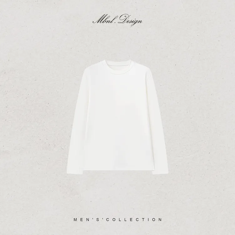 MBNL-F「Modal 」秦磊男装棉羊毛莫代尔长袖T恤LL-WSY1195
