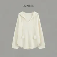 【LUMIEN 新品】“雾绒”羊驼毛混纺连帽抽绳柔软保暖针织衫LX5GYY034