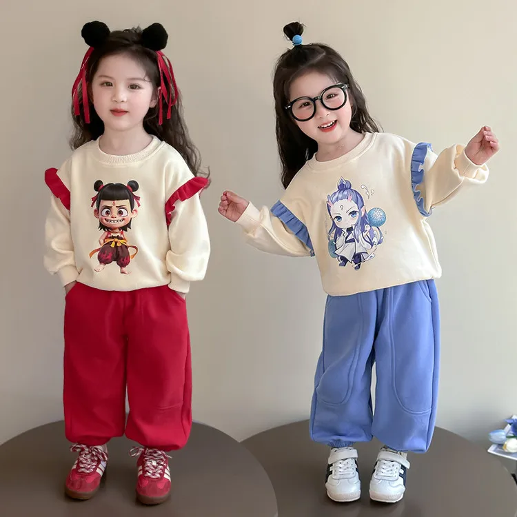 女童春装2025新款哪吒洋气女宝宝套装网红炸街敖丙儿童春季两件套