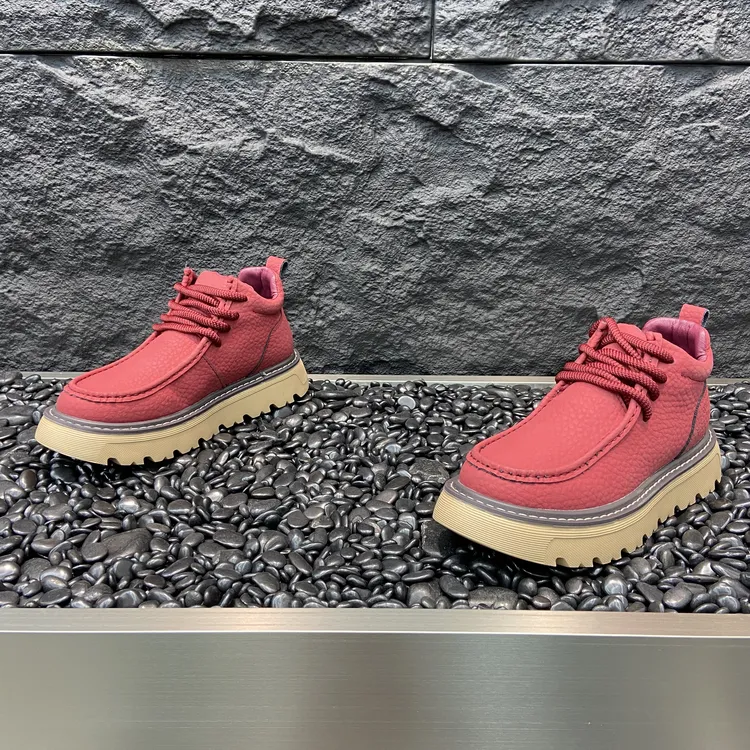 2025秋冬季新款厚底马丁靴男加绒短靴工装风百搭增高英伦风休闲靴