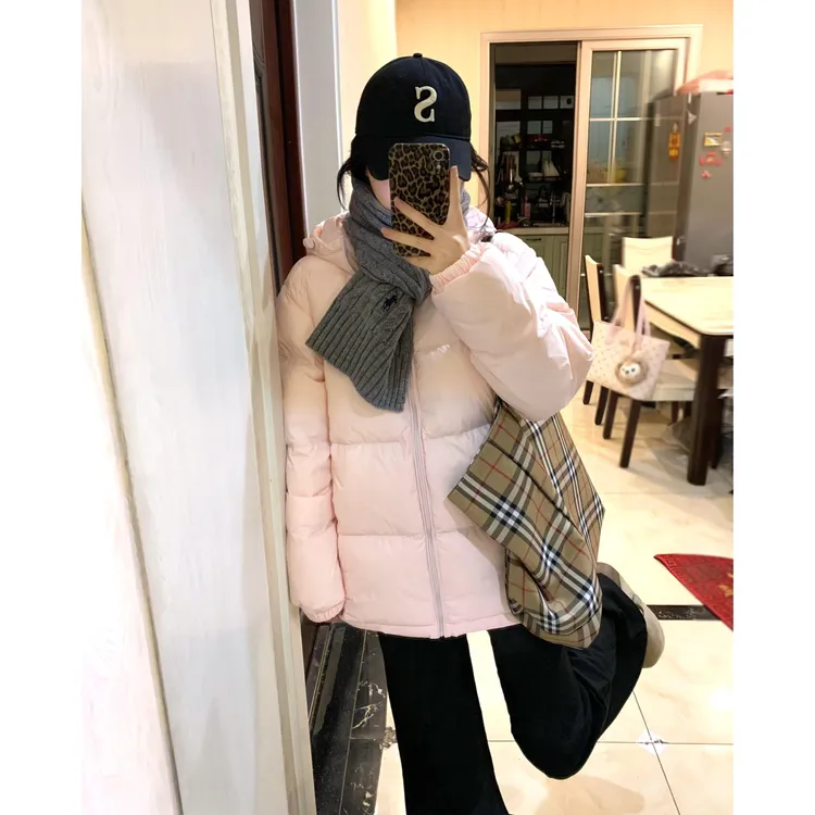 欧若风棉服女2025年冬季新款韩系宽松连帽纯色加厚保暖棉衣外套潮