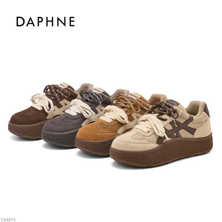 【臻选新品】达芙妮加绒厚底时尚板鞋女2026秋冬季新款保暖德训鞋L