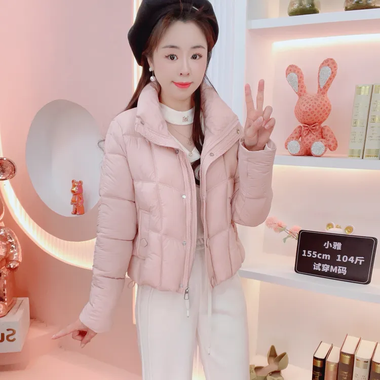 JUYA （云朵泡芙）2025冬季时尚菱形扣保暖百搭石墨烯云绒棉服外套