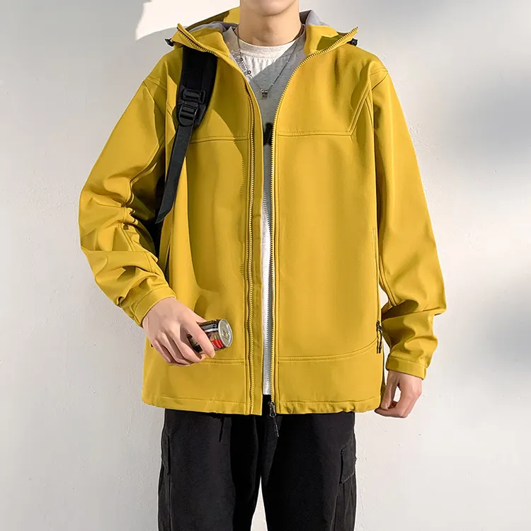 长袖透气减龄男士上衣夹克外套防水潮流修身型连帽